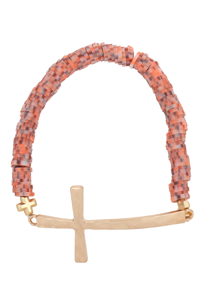 CROSS FIMO CHARM STRECH BRACELET