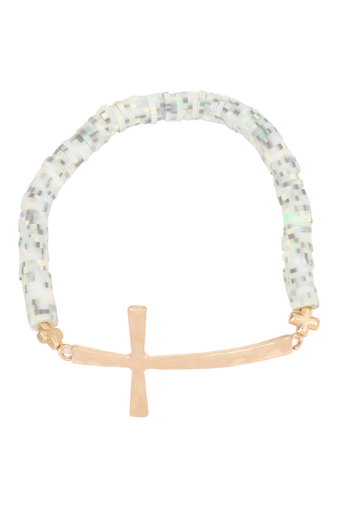 CROSS FIMO CHARM STRECH BRACELET