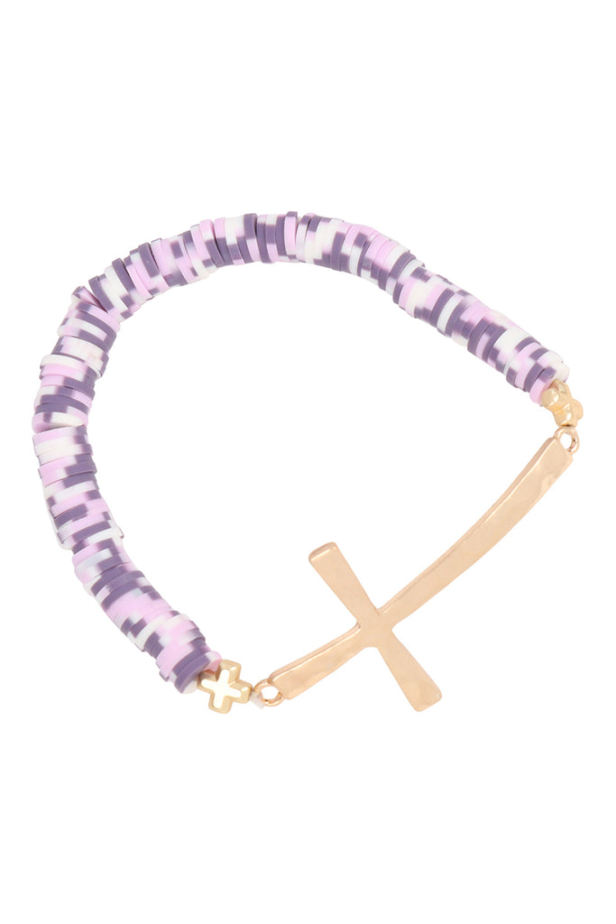 CROSS FIMO CHARM STRECH BRACELET