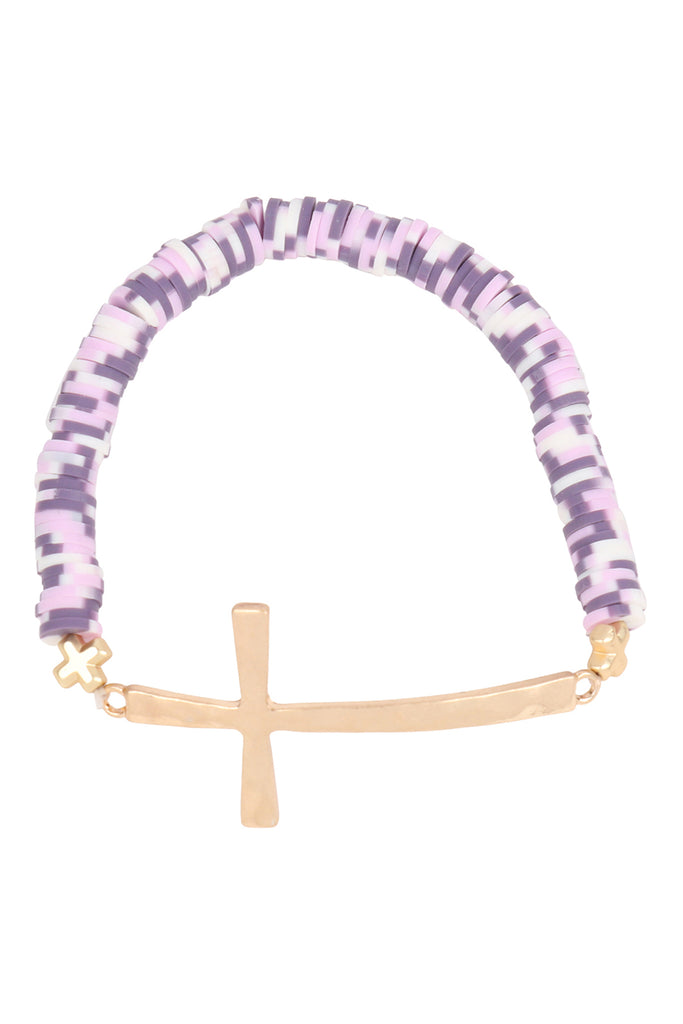 CROSS FIMO CHARM STRECH BRACELET