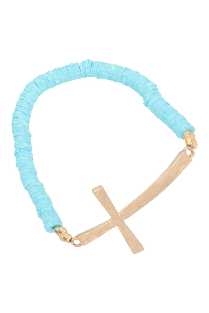 CROSS FIMO CHARM STRECH BRACELET