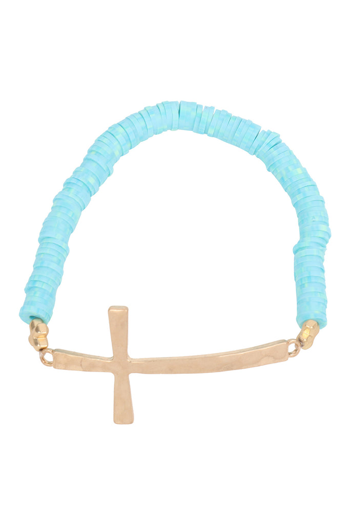 CROSS FIMO CHARM STRECH BRACELET