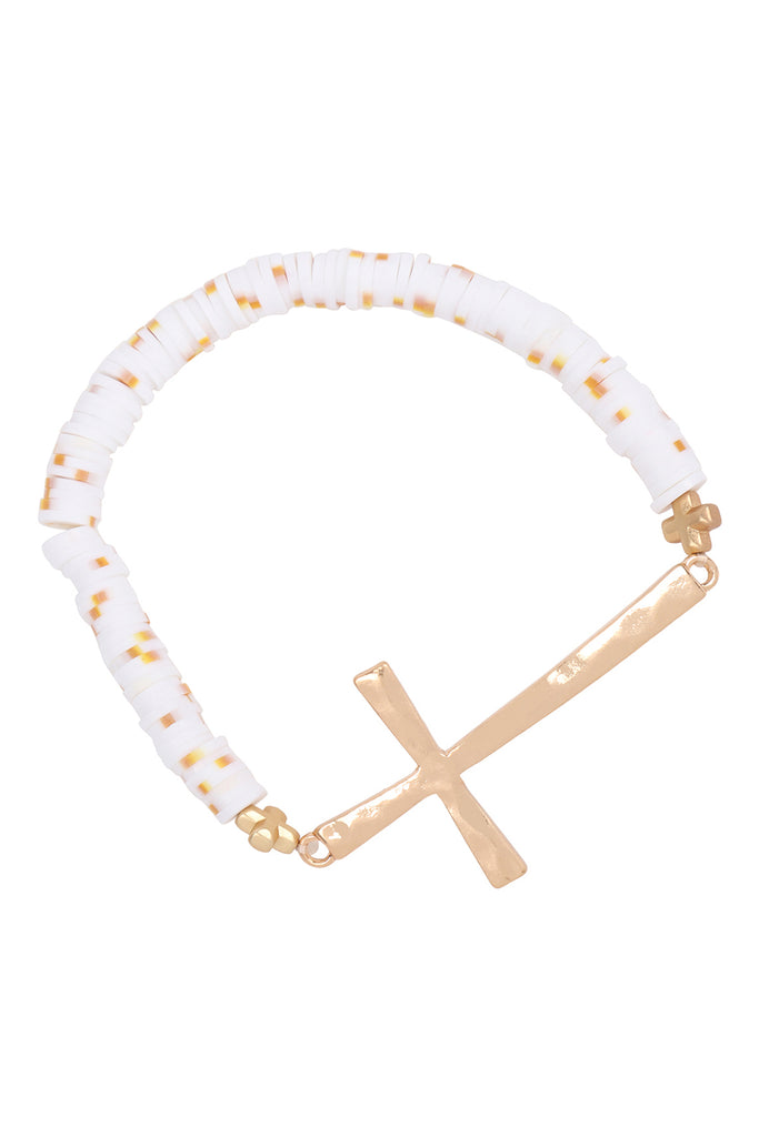 CROSS FIMO CHARM STRECH BRACELET