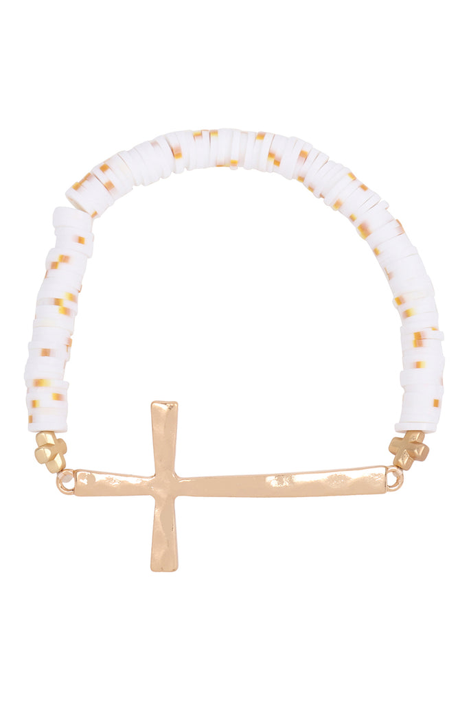 CROSS FIMO CHARM STRECH BRACELET