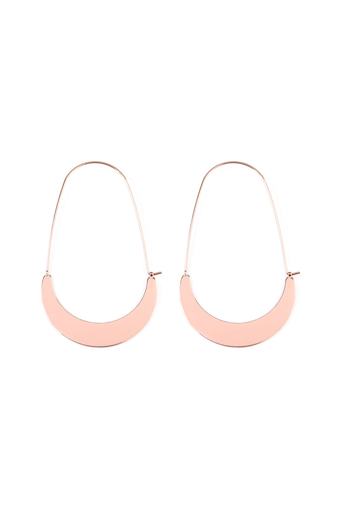 QUARTER MOON HOOP EARRING