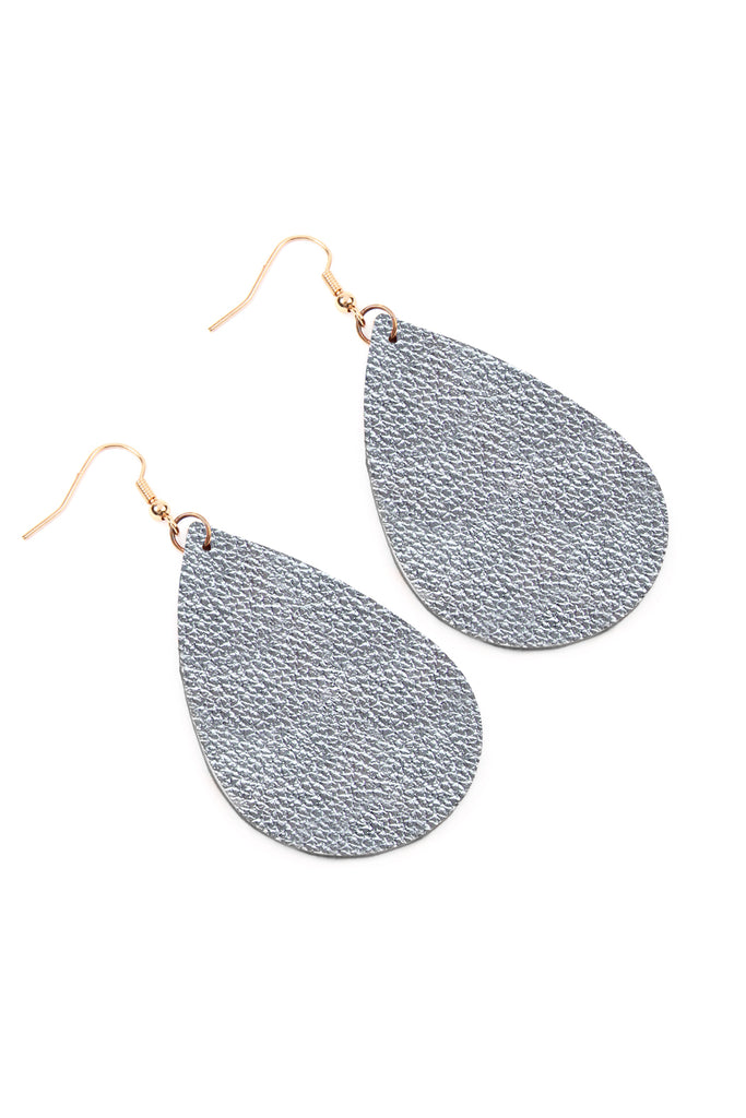 TEARDROP LEATHER EARRINGS