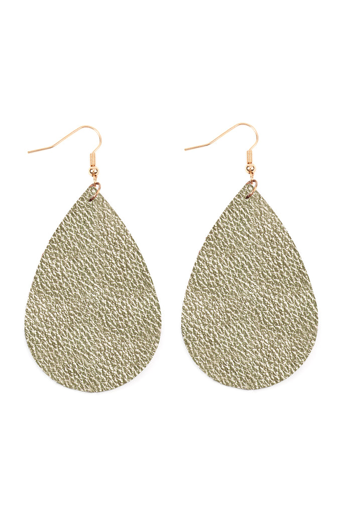 TEARDROP LEATHER EARRINGS