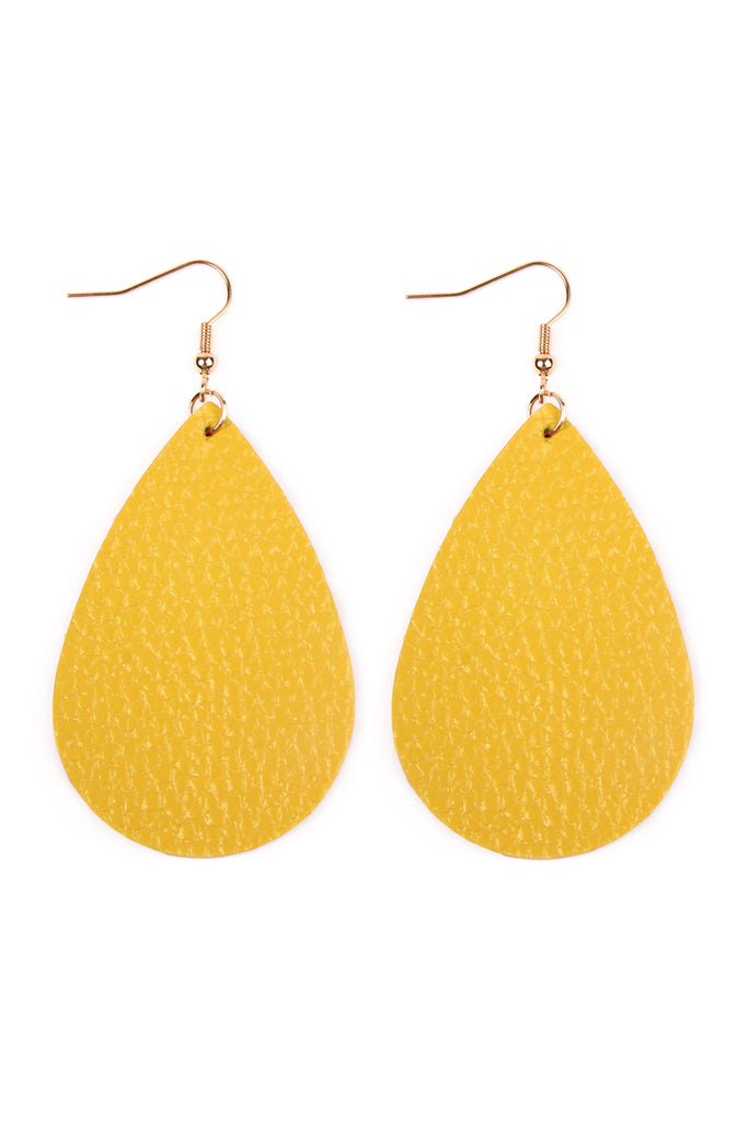 TEARDROP LEATHER EARRINGS