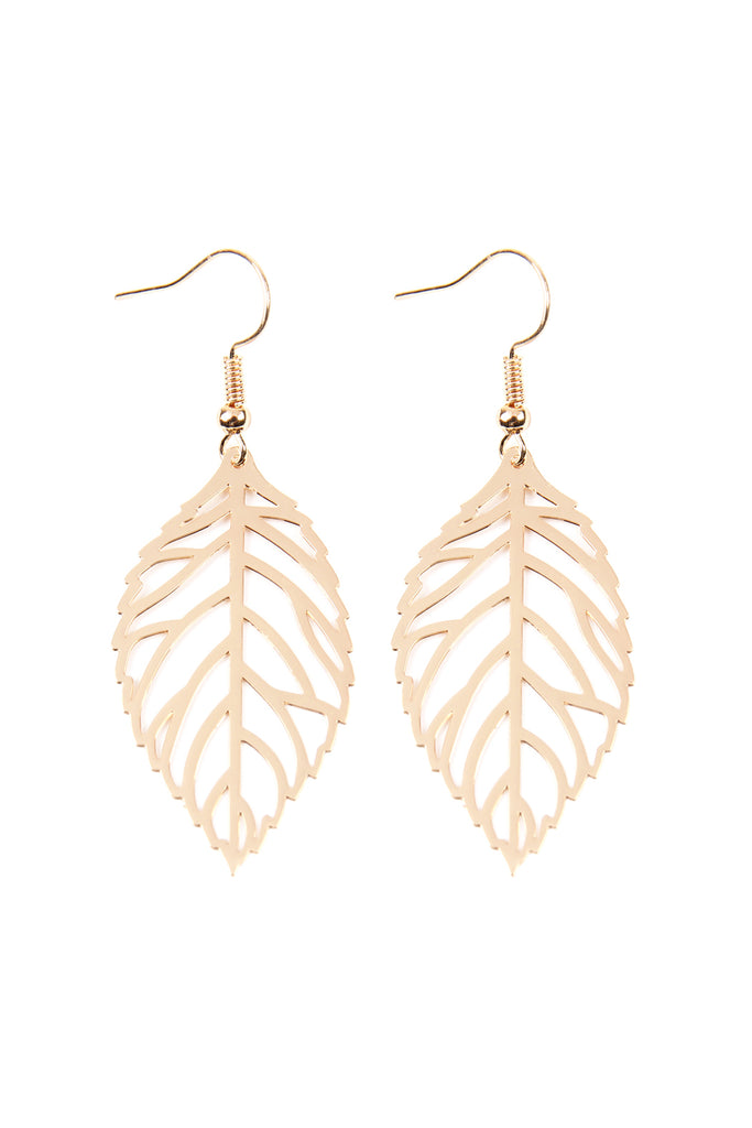 LEAF CAST HOOK EARRINGS