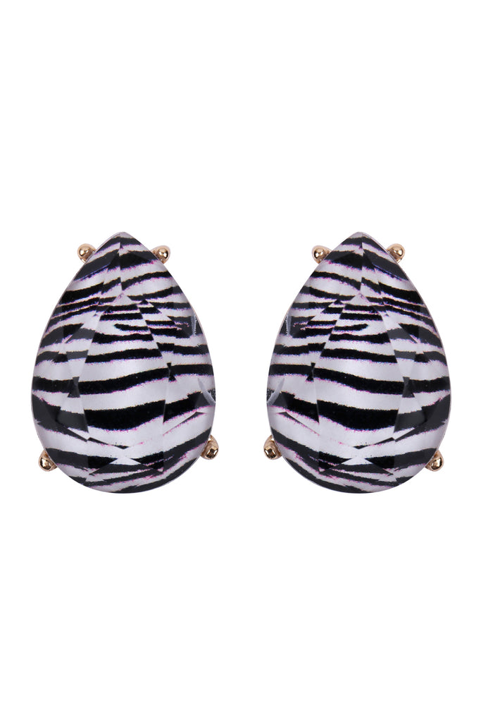 TEARDROP FACETED ACRYLIC POST EARRINGS