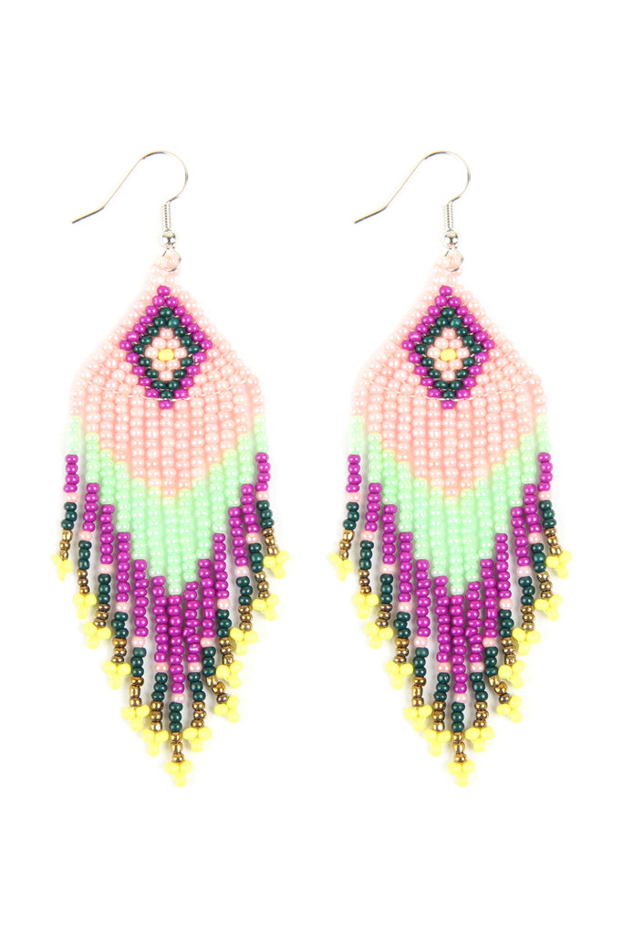 Seed Beads Dangle Earrings