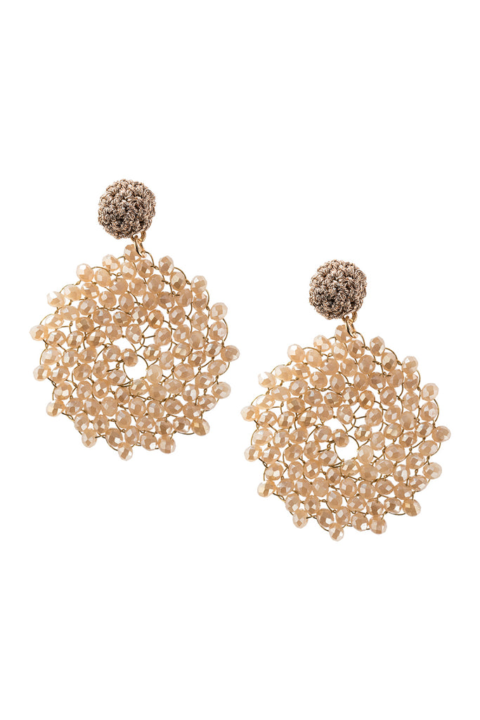 HDE2596 - SWIRL PATTERN RONDELLE DROP EARRINGS