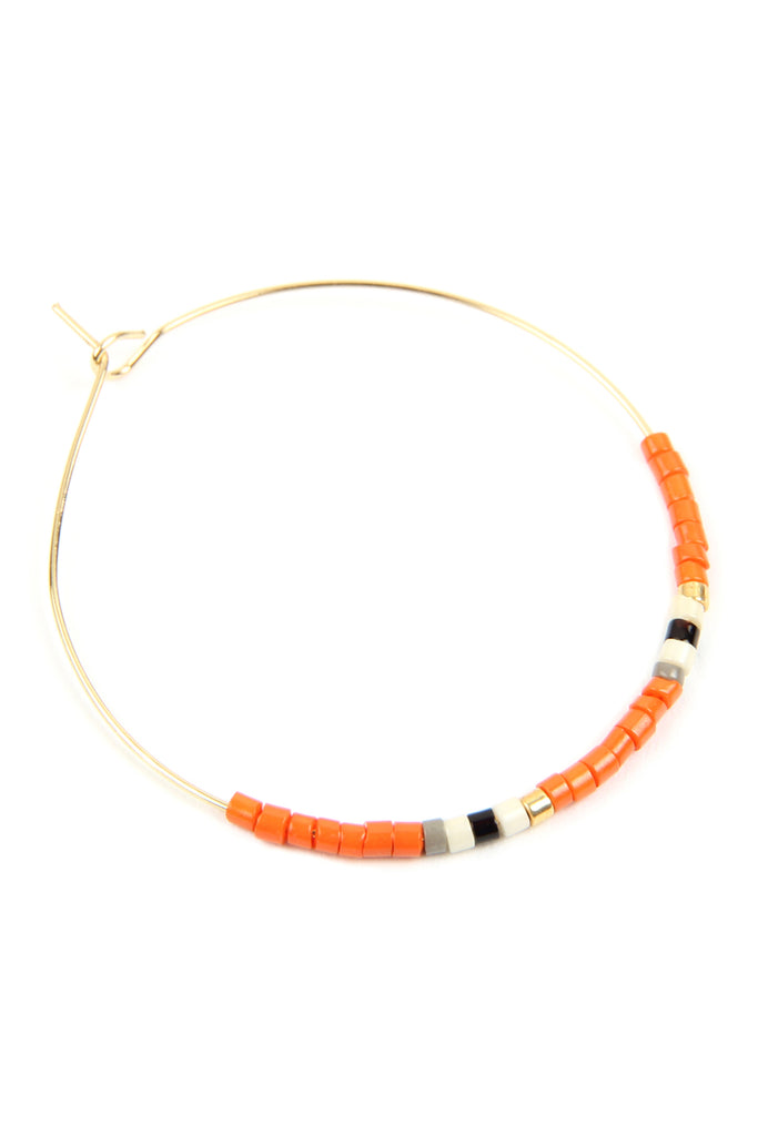 SEED BEADED HOOP EARRINGS