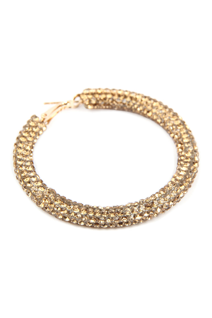 RHINESTONE COATED HOOP EARRINGS