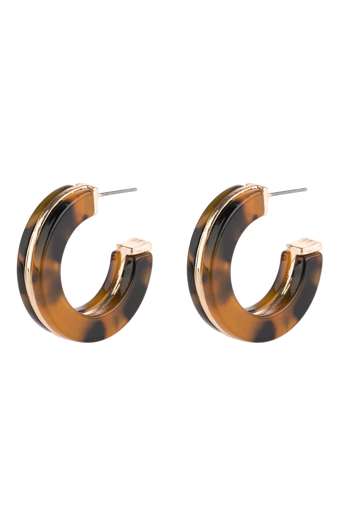 OPEN CIRCLE FACETED ACETATE EARRINGS
