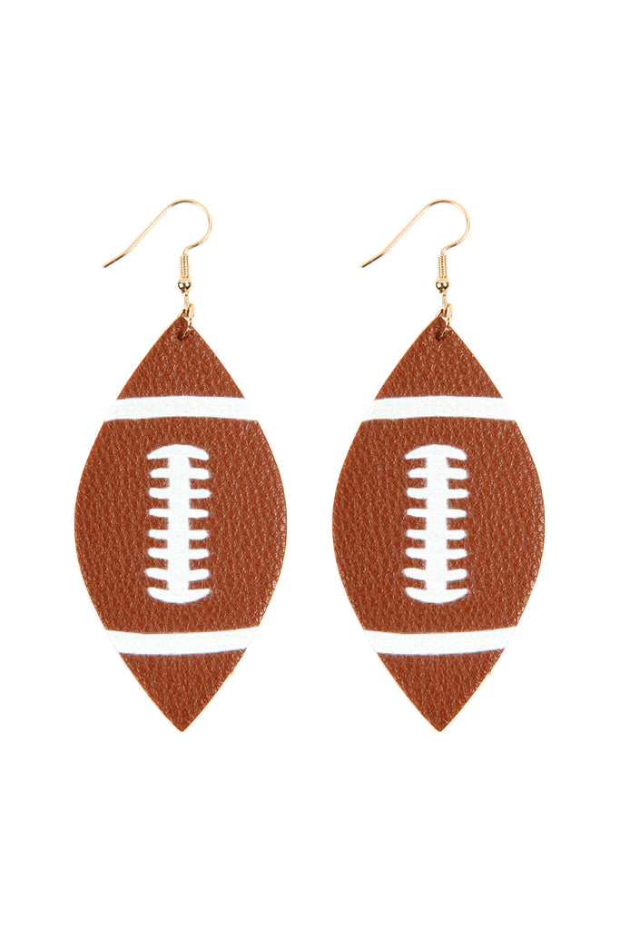 FOOTBALL LEATHER DROP EARRINGS