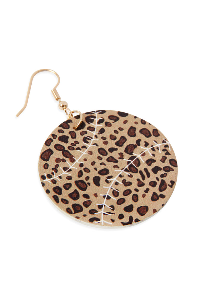 LEOPARD SPORTS BALL LEATHER EARRINGS