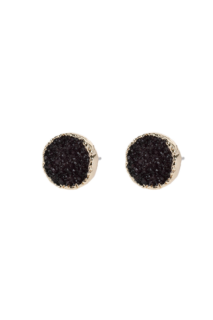 ROUND DRUZY STUD EARRINGS