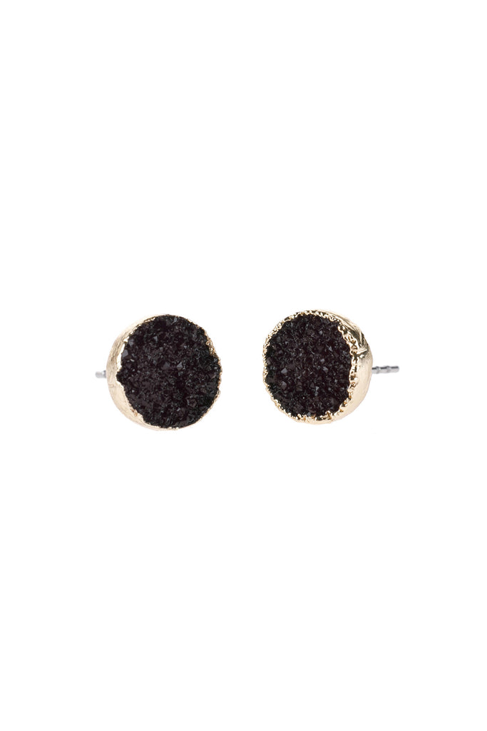 ROUND DRUZY STUD EARRINGS