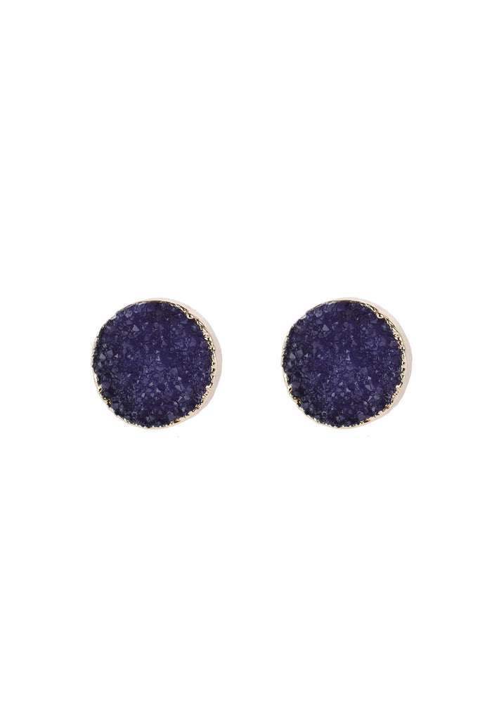 ROUND DRUZY STUD EARRINGS