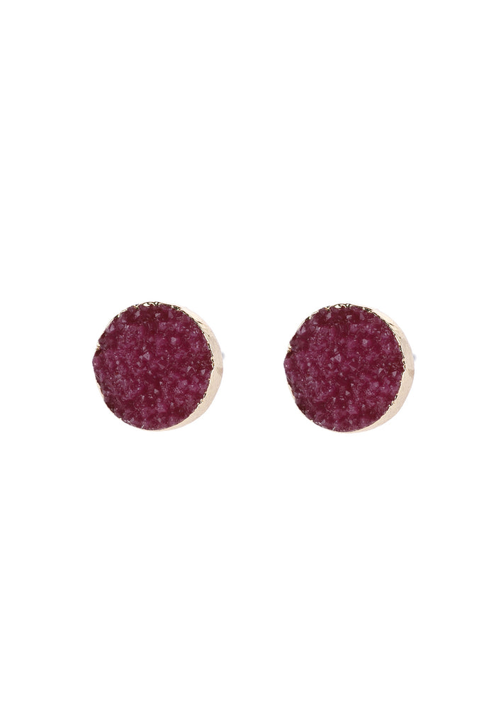 ROUND DRUZY STUD EARRINGS