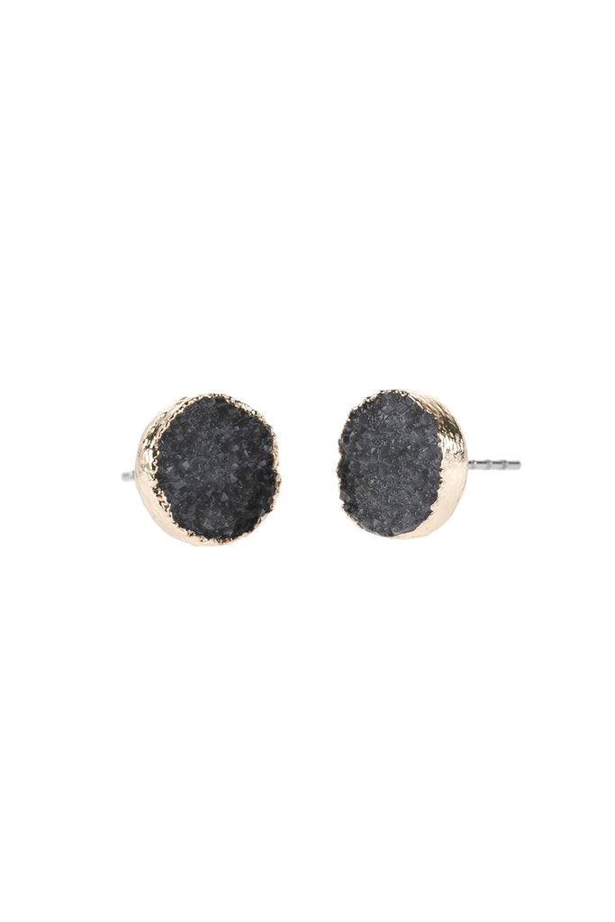 ROUND DRUZY STUD EARRINGS