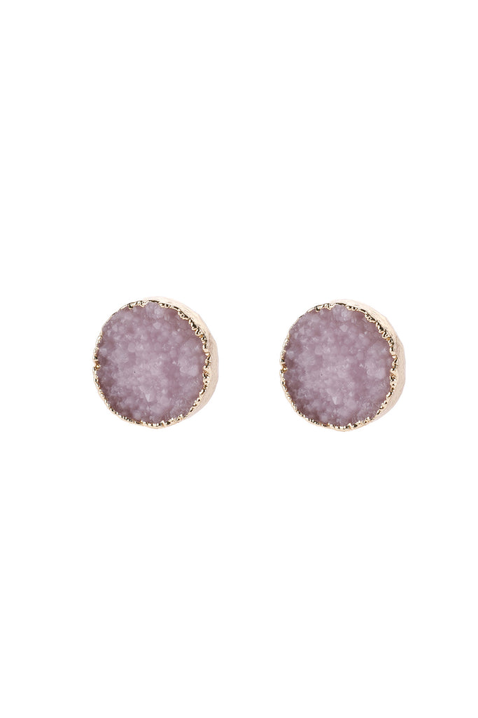 ROUND DRUZY STUD EARRINGS