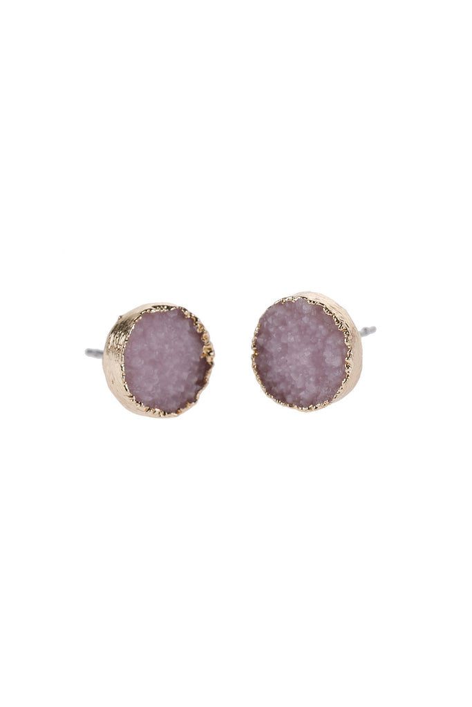 ROUND DRUZY STUD EARRINGS