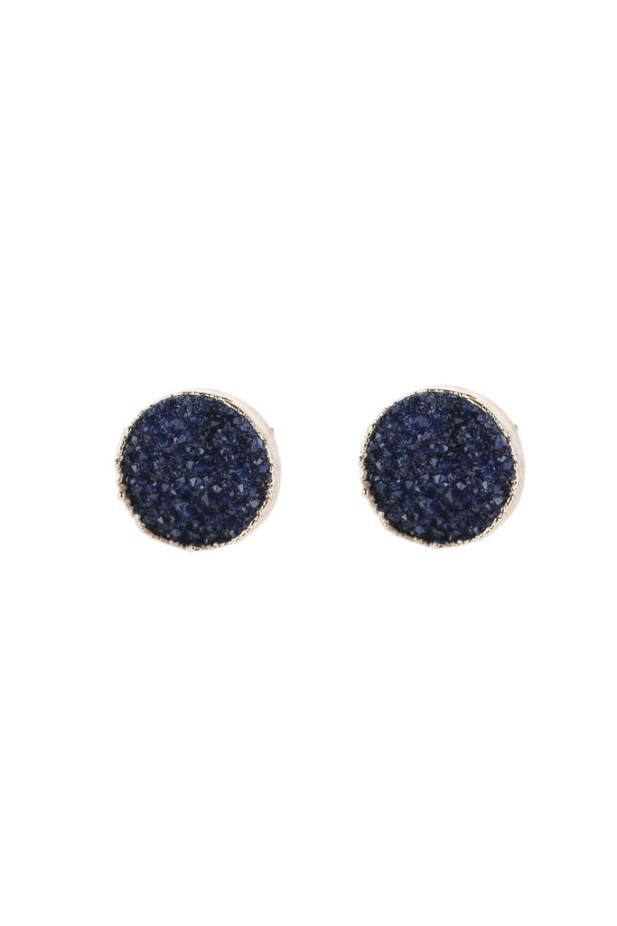ROUND DRUZY STUD EARRINGS