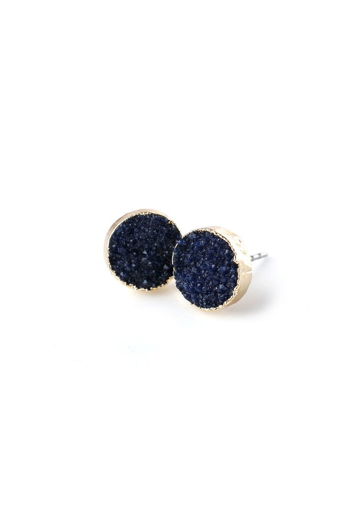 ROUND DRUZY STUD EARRINGS