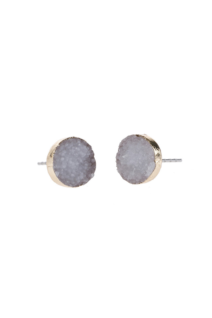 ROUND DRUZY STUD EARRINGS