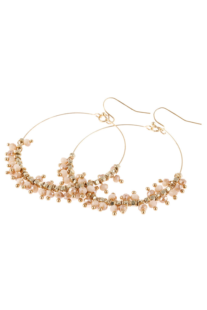 BEADED HOOP DANGLE EARRINGS