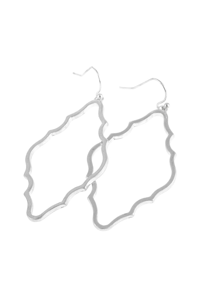 HDE2962 - MOROCCAN CUTOUT DANGLE HOOK EARRINGS