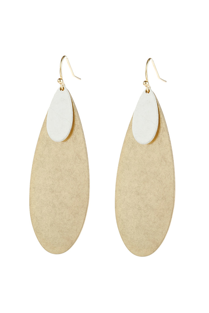 HDE2964 - LONG PEAR DROP HOOK EARRINGS