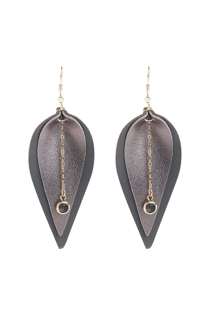 MARQUISE LEATHER EARRINGS - Riah Fashion