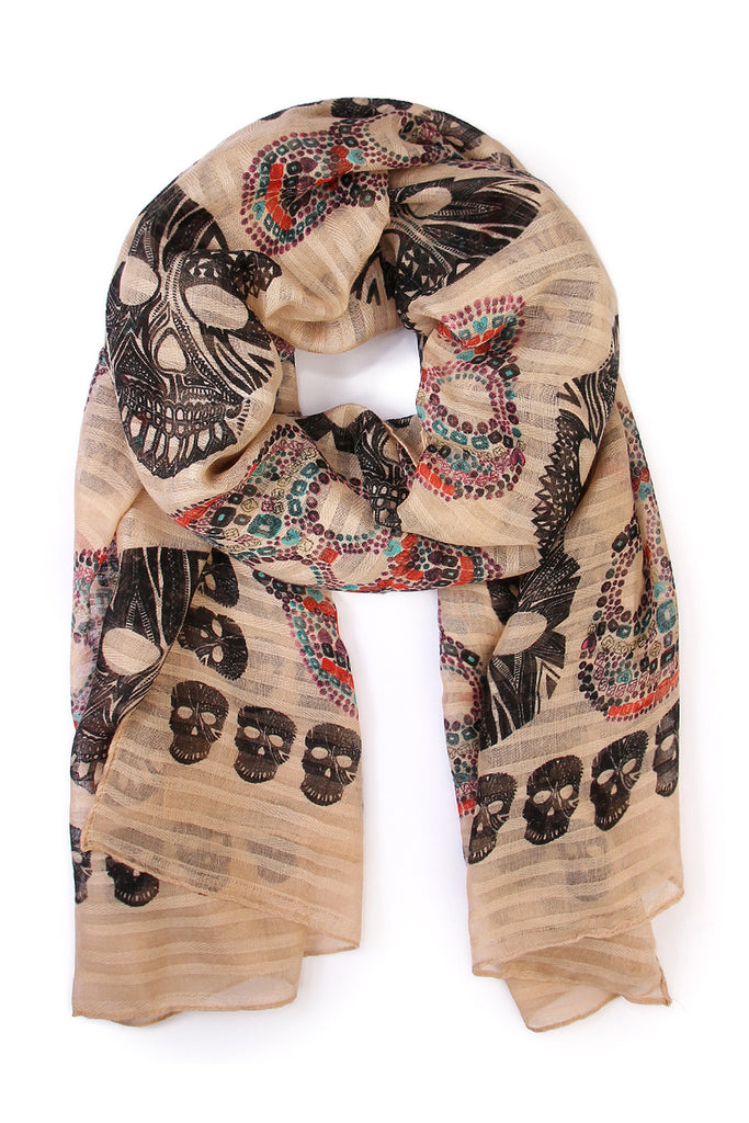 Sugar Skull Oblong Scarf