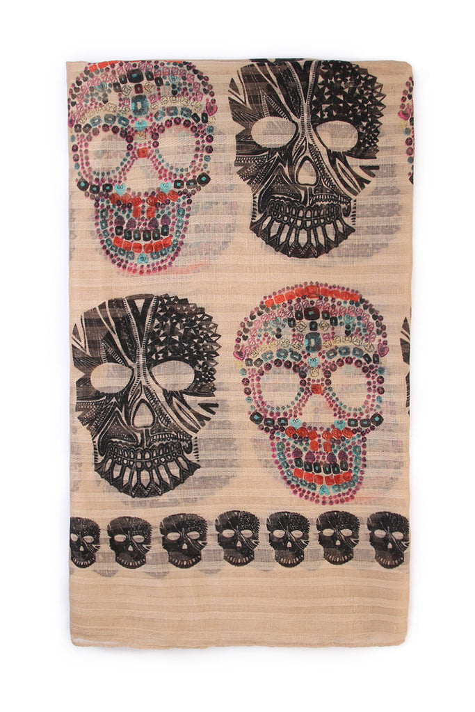Sugar Skull Oblong Scarf
