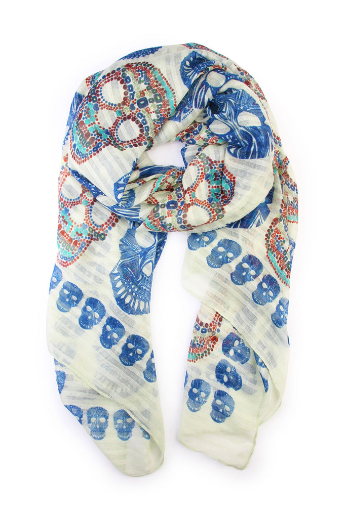 Sugar Skull Oblong Scarf