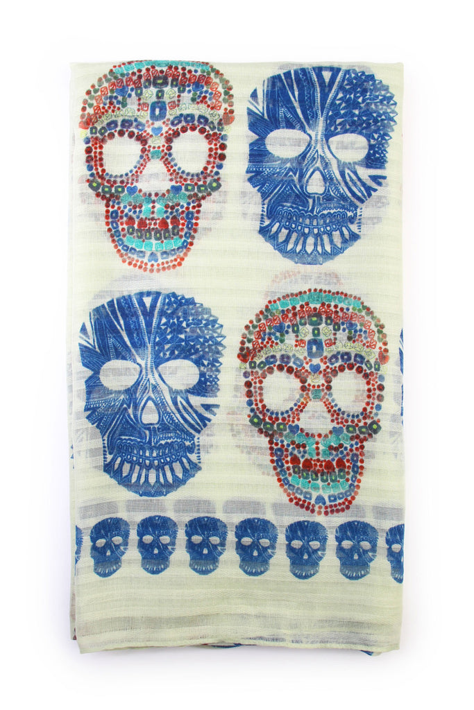 Sugar Skull Oblong Scarf