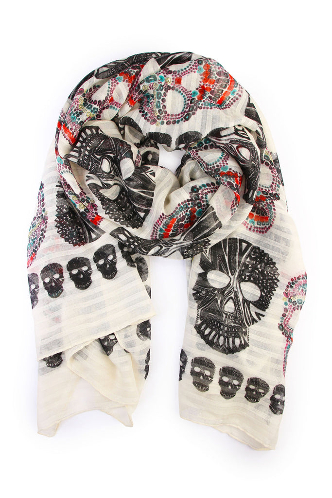 Sugar Skull Oblong Scarf