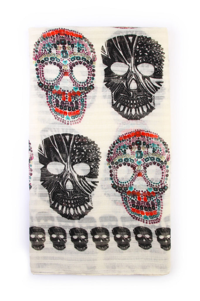 Sugar Skull Oblong Scarf