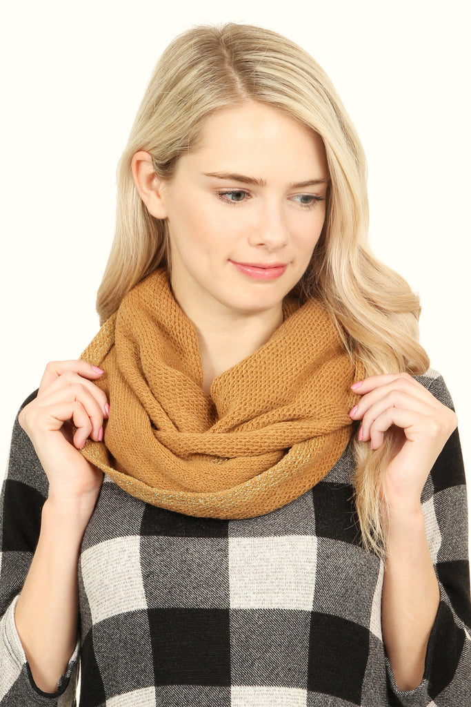 Soft Glitter Infinity Scarf