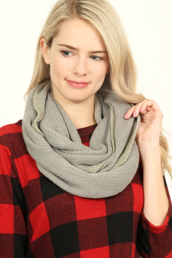 Soft Glitter Infinity Scarf