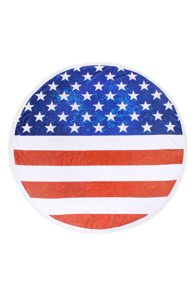 AMERICAN FLAG PRINT MICROFIBER BEACH TOWELS