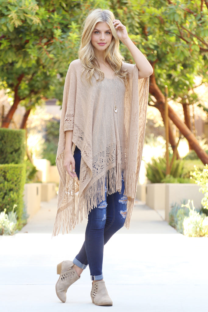 Soft Fringe Poncho