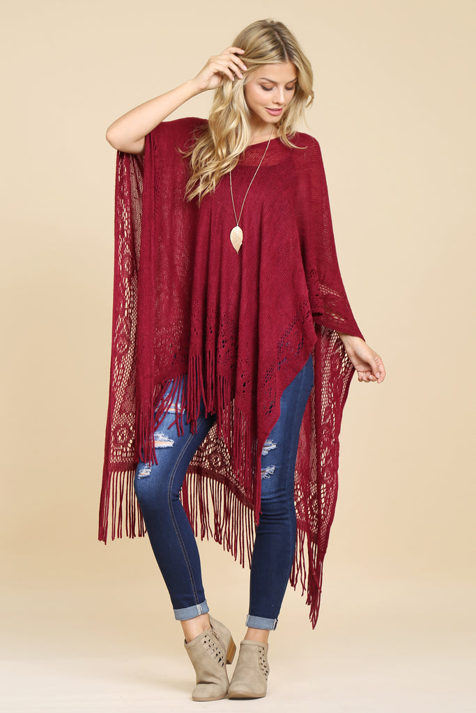 Soft Fringe Poncho