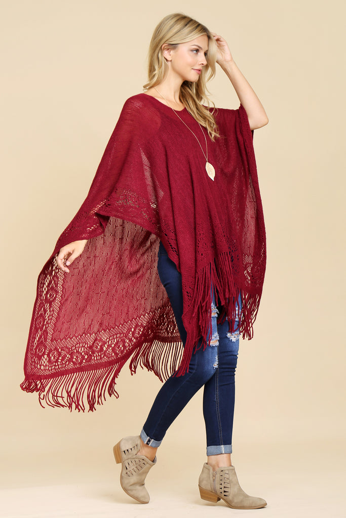Soft Fringe Poncho