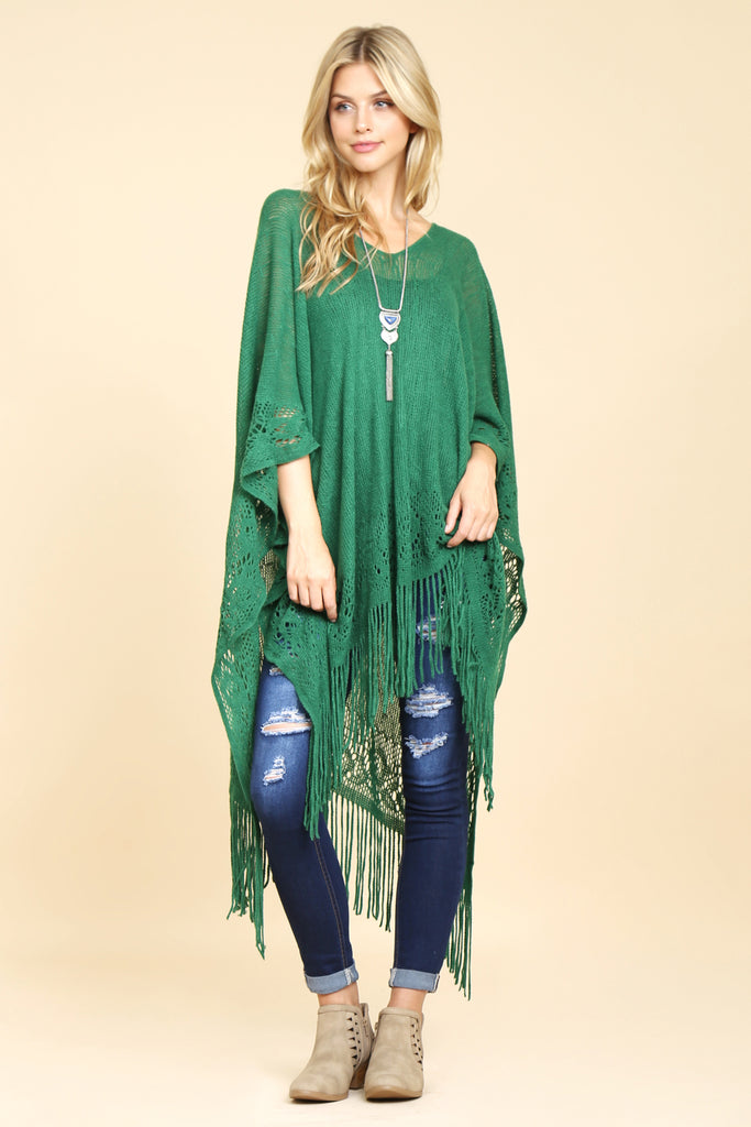 Soft Fringe Poncho