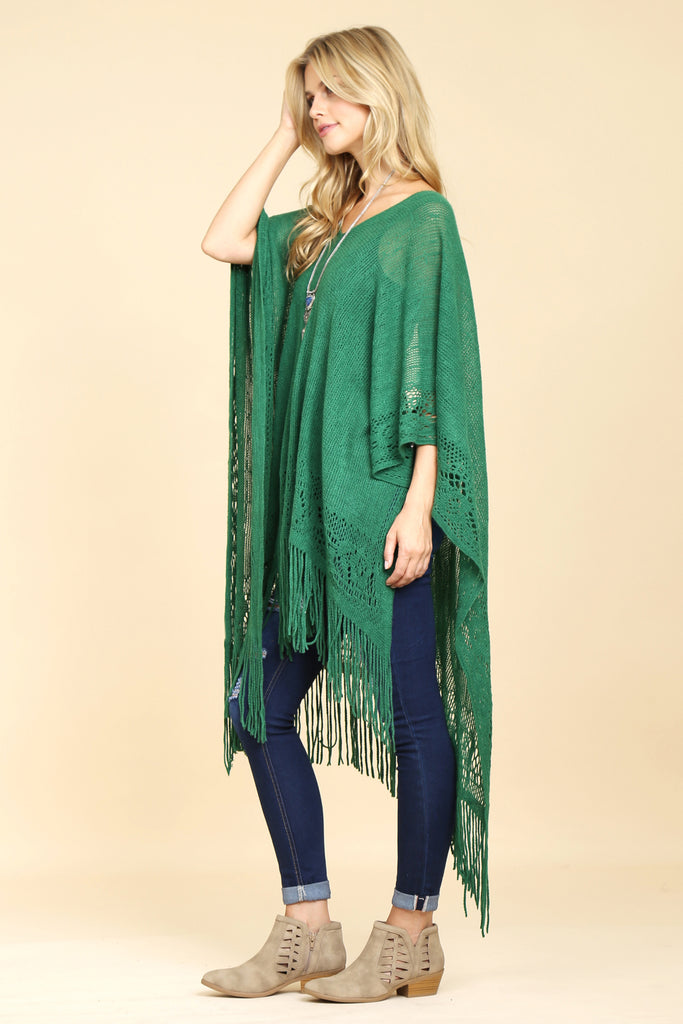 Soft Fringe Poncho