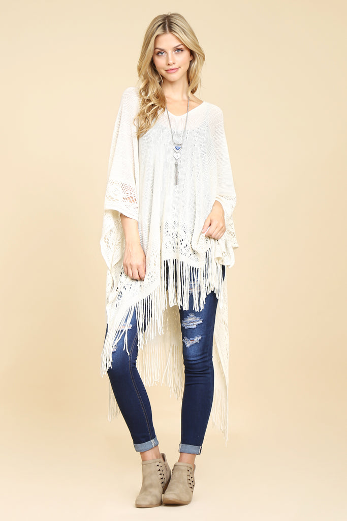 Soft Fringe Poncho